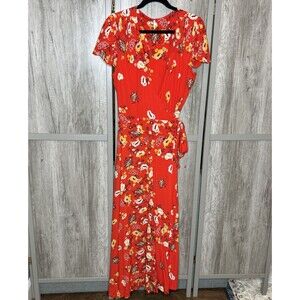 Free People Red Floral Wrap Maxi Dress - Women